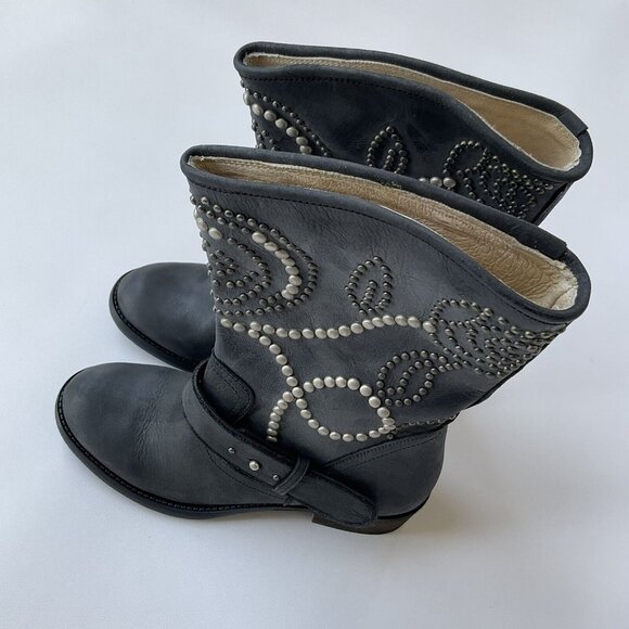 Guess Women’s Esperanza Western Studded Leather Boots In Black Size 5.5 - Picture 11 of 14